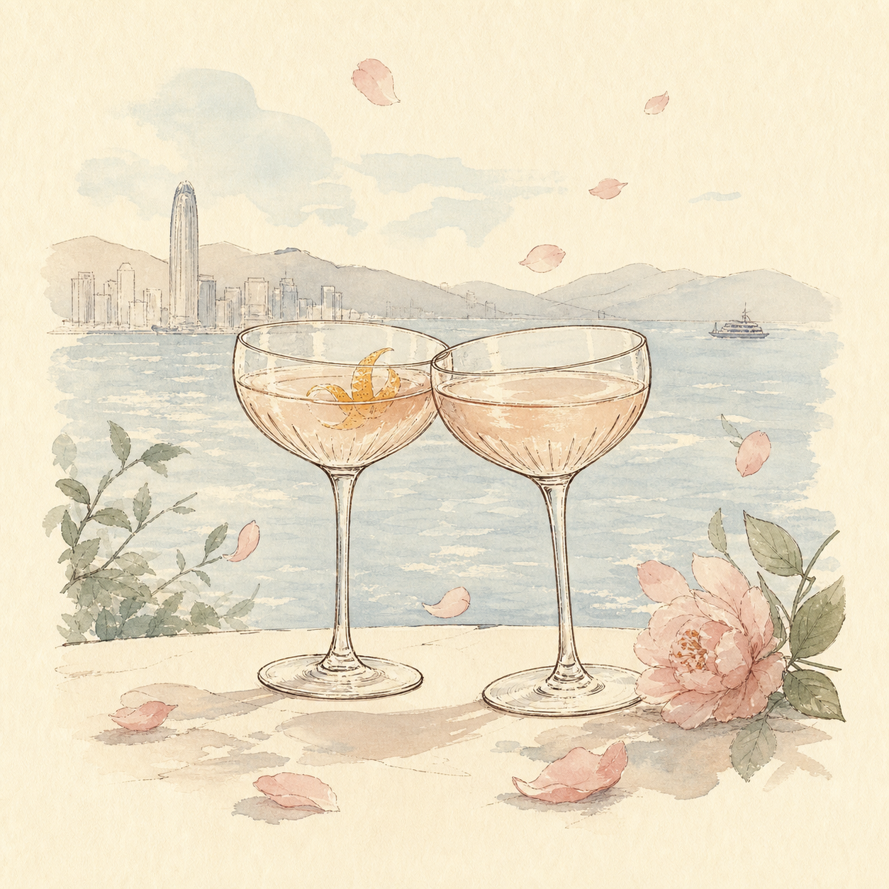 Cocktail hand-drawn illustration